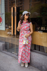 TROPICAL PRINT MAXI DRESS