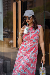 TROPICAL PRINT MAXI DRESS
