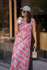 TROPICAL PRINT MAXI DRESS