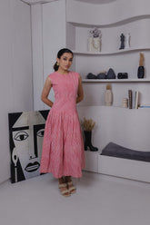 Red Stripe Midi Dress