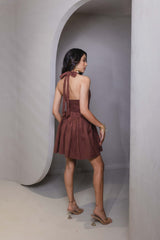 Mocha Halter Mini Dress