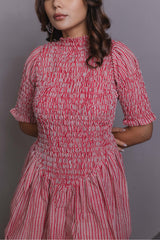 Candy Stripe Smocked Mini Dress