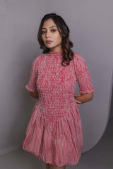 Candy Stripe Smocked Mini Dress