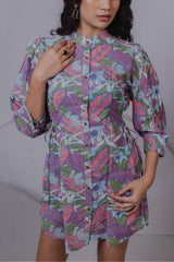 Tropical Shirt Mini Dress