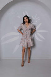 Peach Smocked Mini Dress