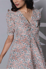 Peach Smocked Mini Dress