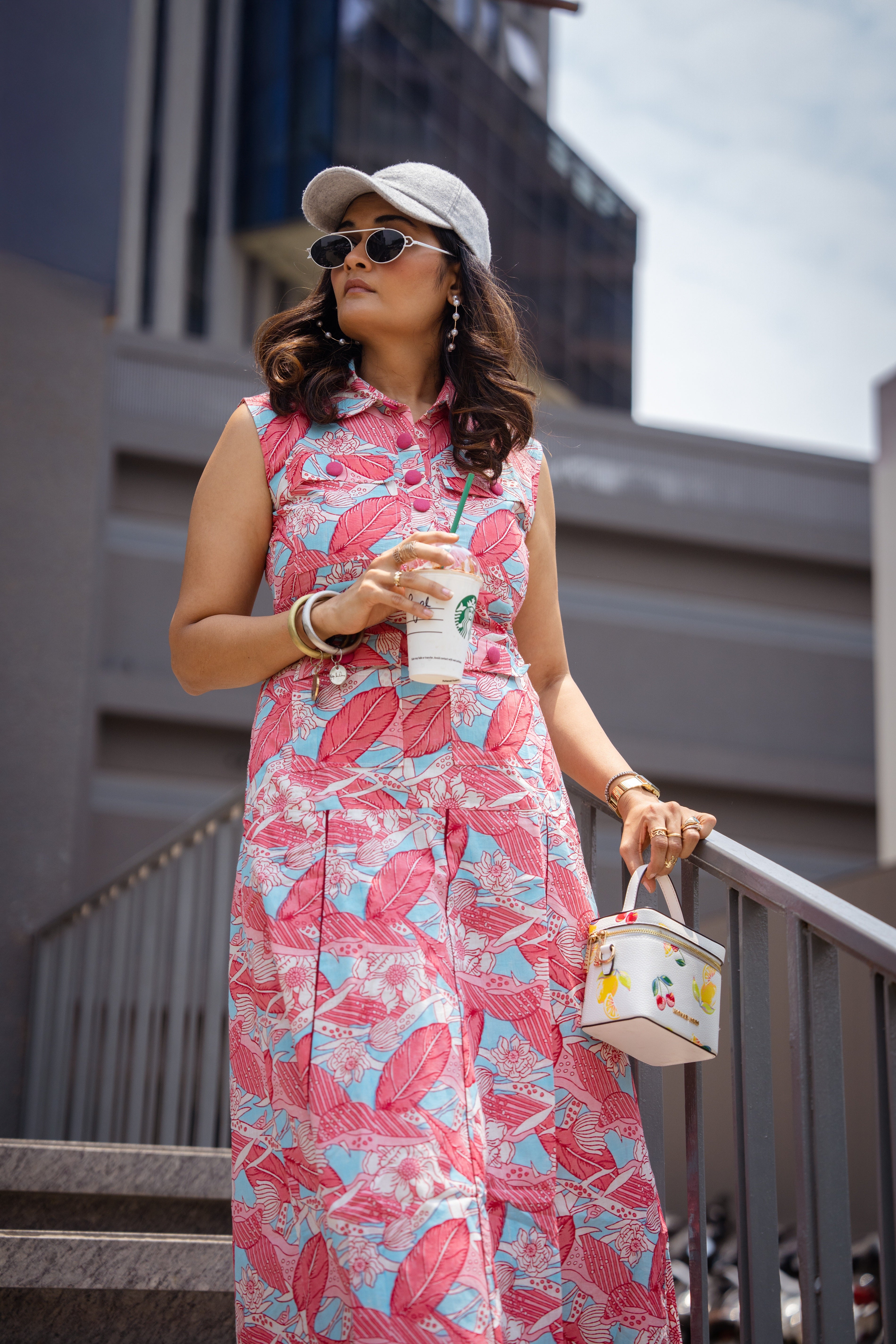 TROPICAL PRINT MAXI DRESS