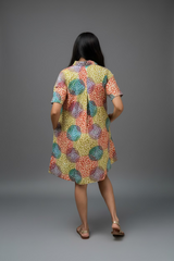Rainbow Bloom Shirt Dress
