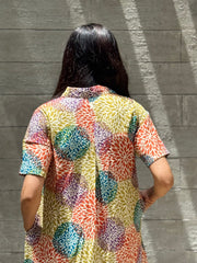 Rainbow Bloom Shirt Dress