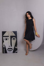 Black Pleated Mini Dress